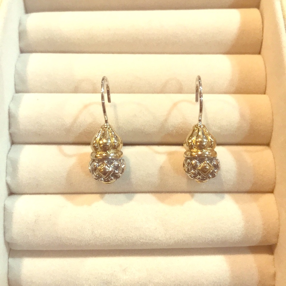John Medeiros gold and silver earrings